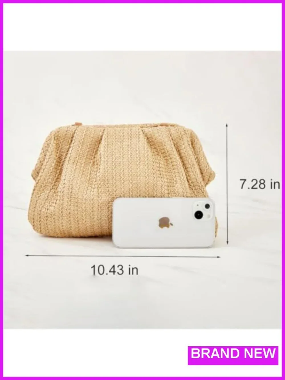 Woven Straw Clutch Purse Handbag Shoulder Crossbody Bag Summer Beach